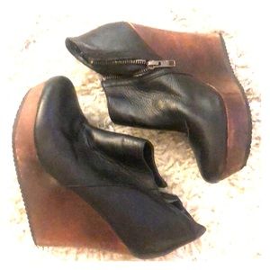 Also Wedge Boots, Black Leather